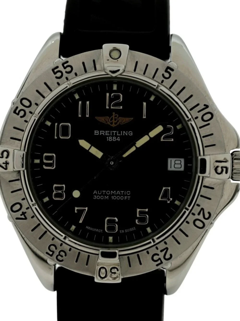 Breitling Men's 38mm Early Colt Black Dial Automatic Swiss Watch! Ref: A17035!